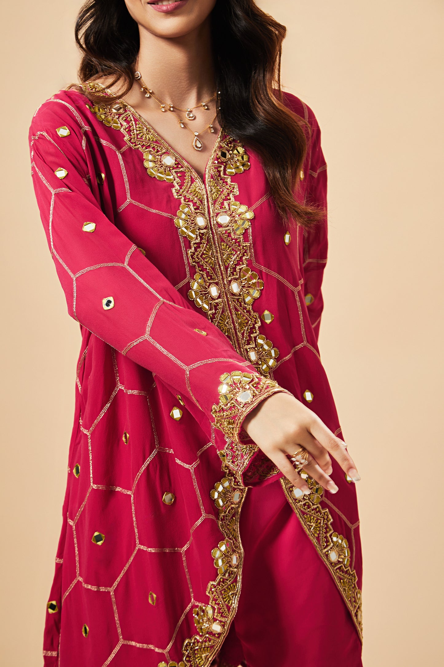 Ruby Embellished Kurta Set