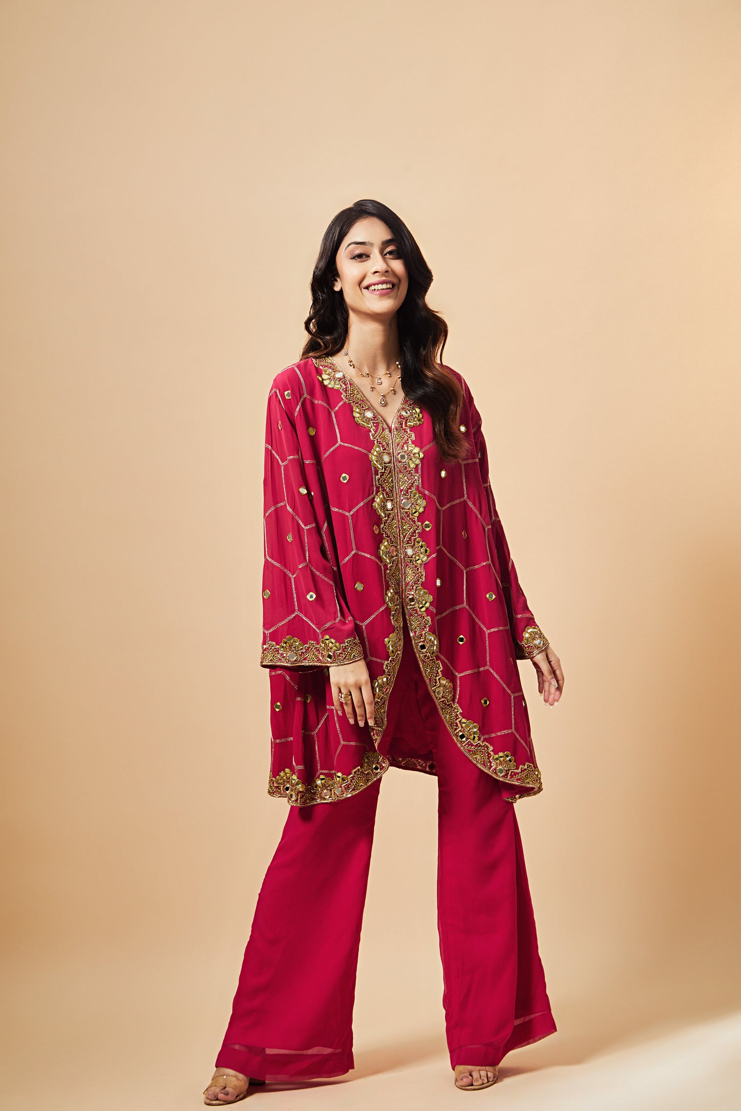 Ruby Embellished Kurta Set