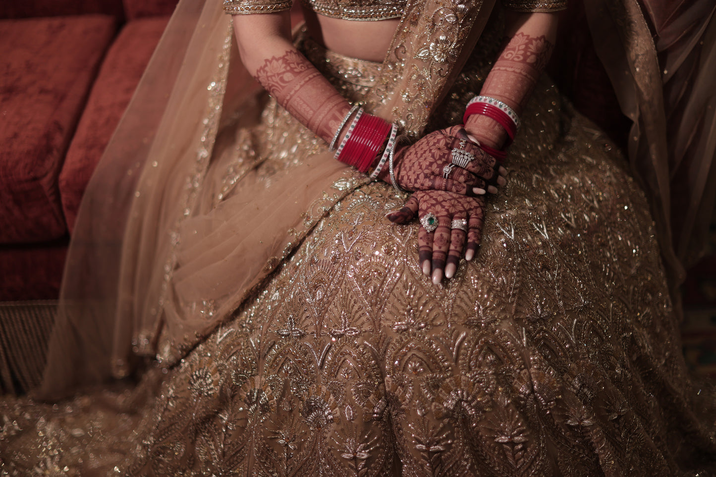 Golden Aura Bridal Lehenga Ensemble