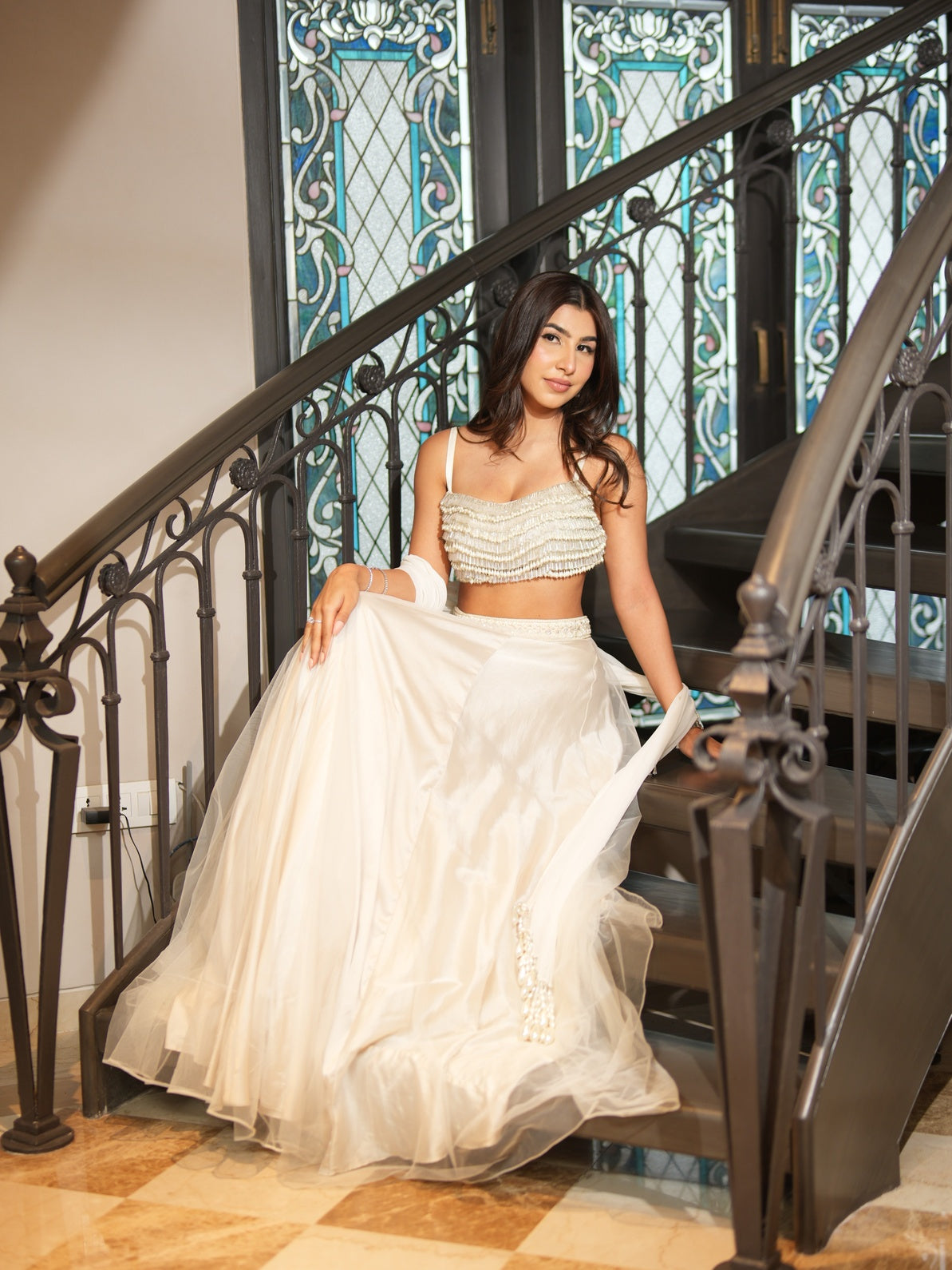 Ivory Stardust Lehenga Set